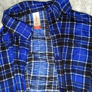 Black and blue thin flannel